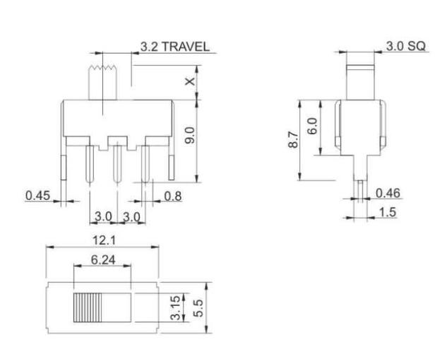 SS-12F44(1p1t)撥動開關