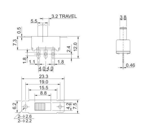 SS-12F32(1p2t)撥動(dòng)開關(guān)