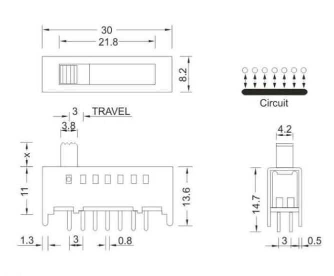 SS-13D01(1P7T)撥動開關