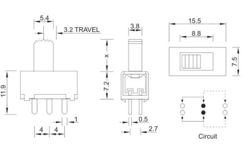 SS-22F24(2P2T)撥動開關