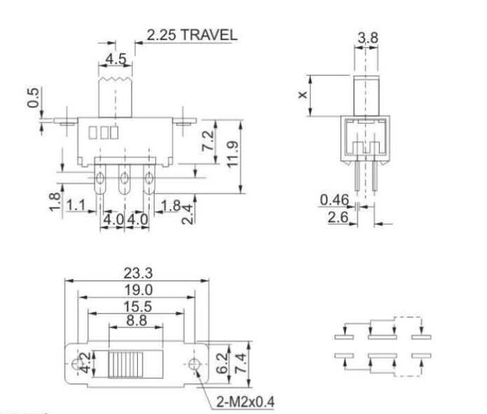 SS-22D25(2P3T)撥動(dòng)開(kāi)關(guān)