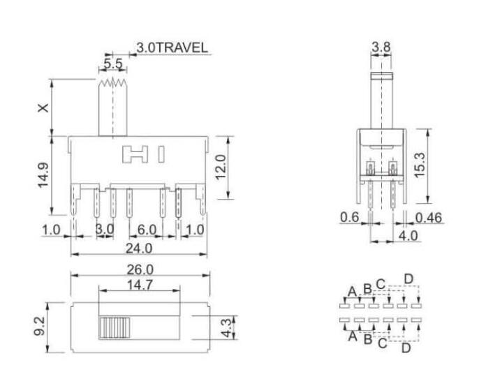 SS-24F01(2P4T)撥動開關