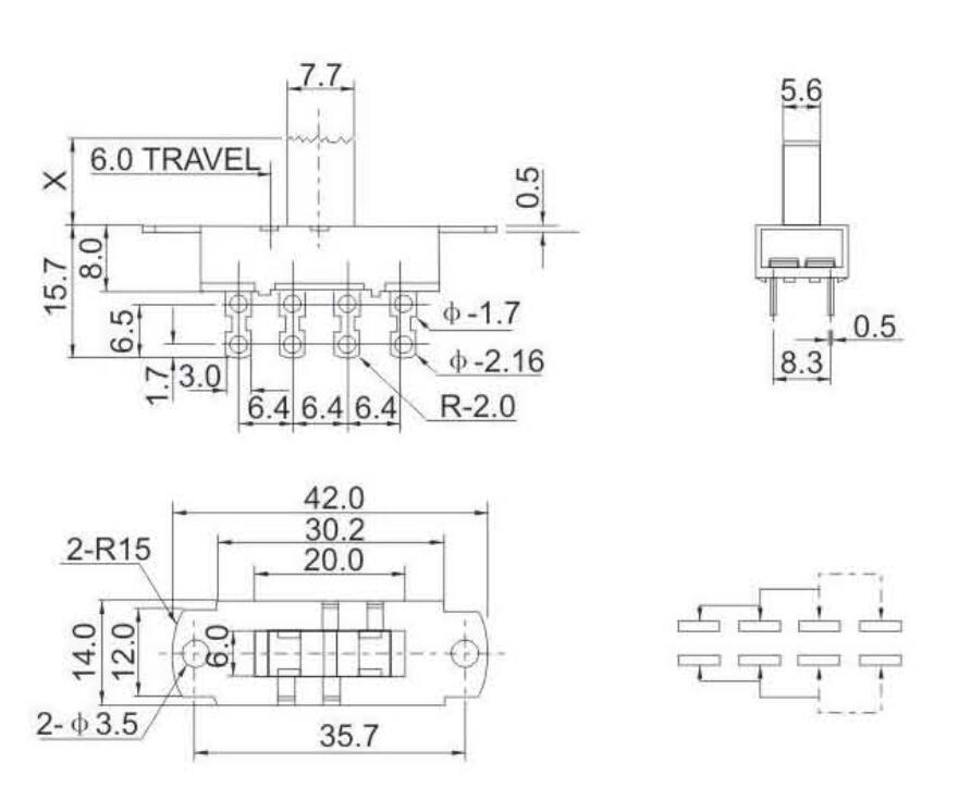 ACS-23L05(2P3T)撥動開關