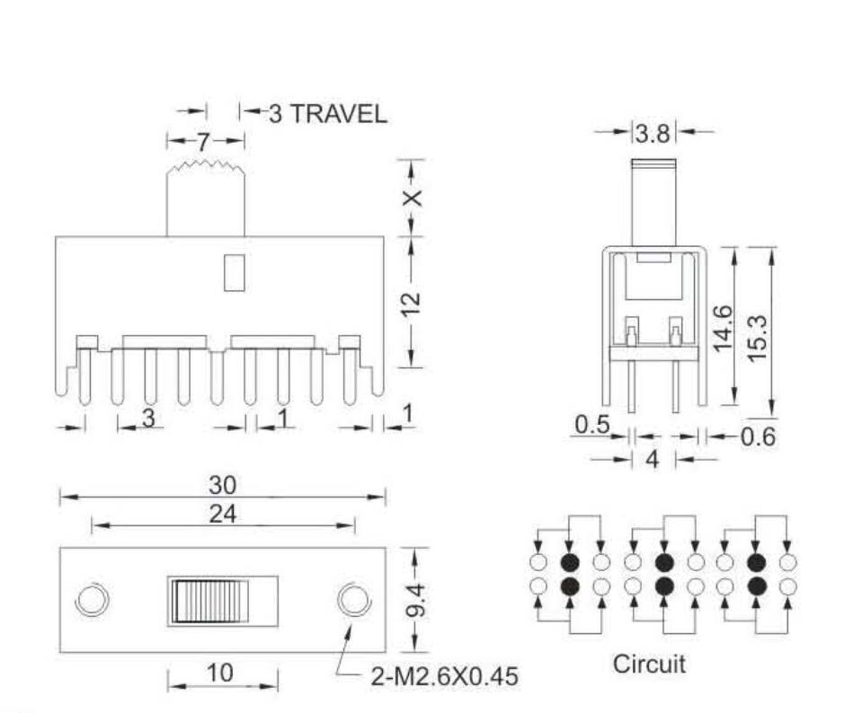 SS-62F01(6P2T)撥動開關