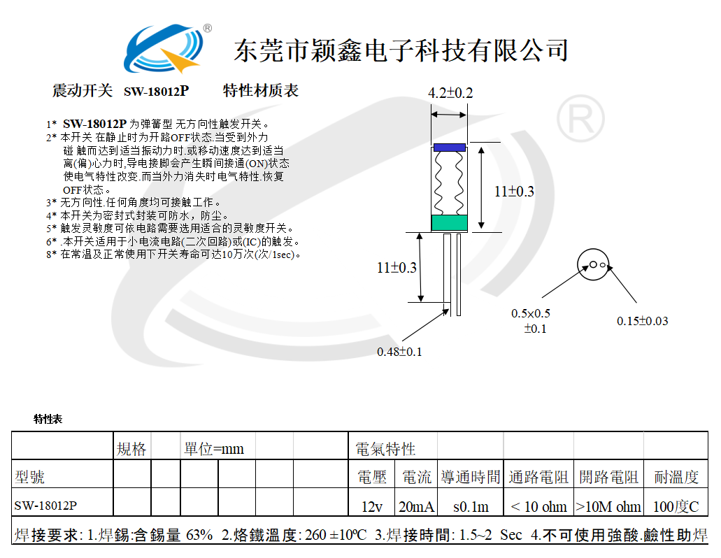 SW-18012P震動(dòng)開(kāi)關(guān)